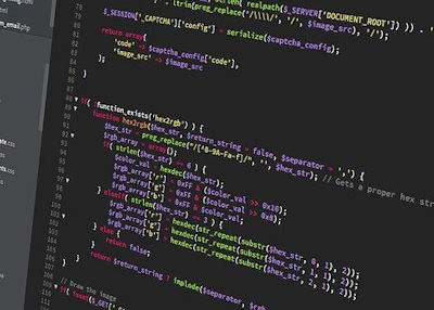 computer screen with code